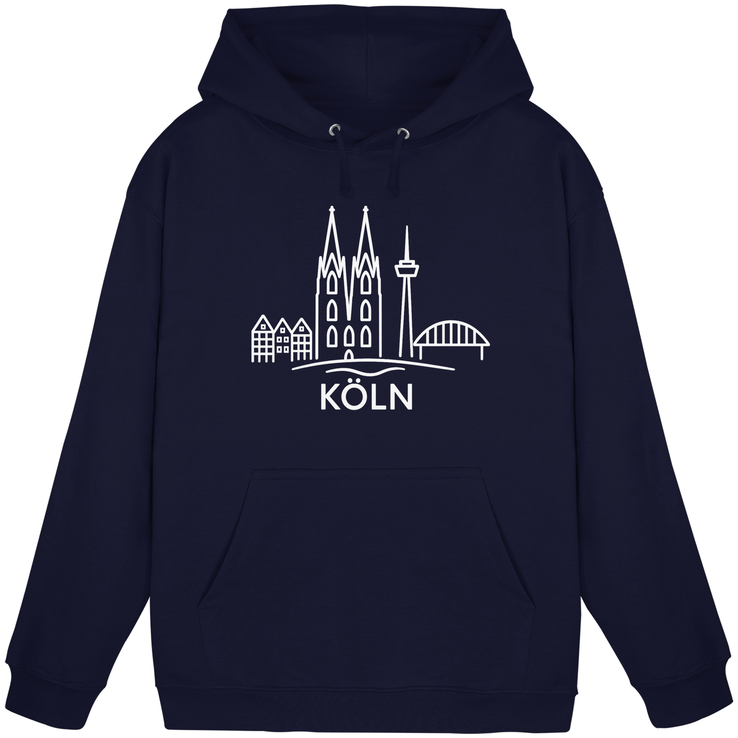 Köln Skyline (großer Druck auf der Brust) - Basic Unisex Hoodie