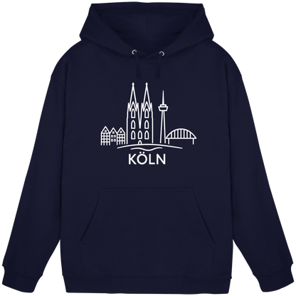 Köln Skyline (großer Druck auf der Brust) - Basic Unisex Hoodie