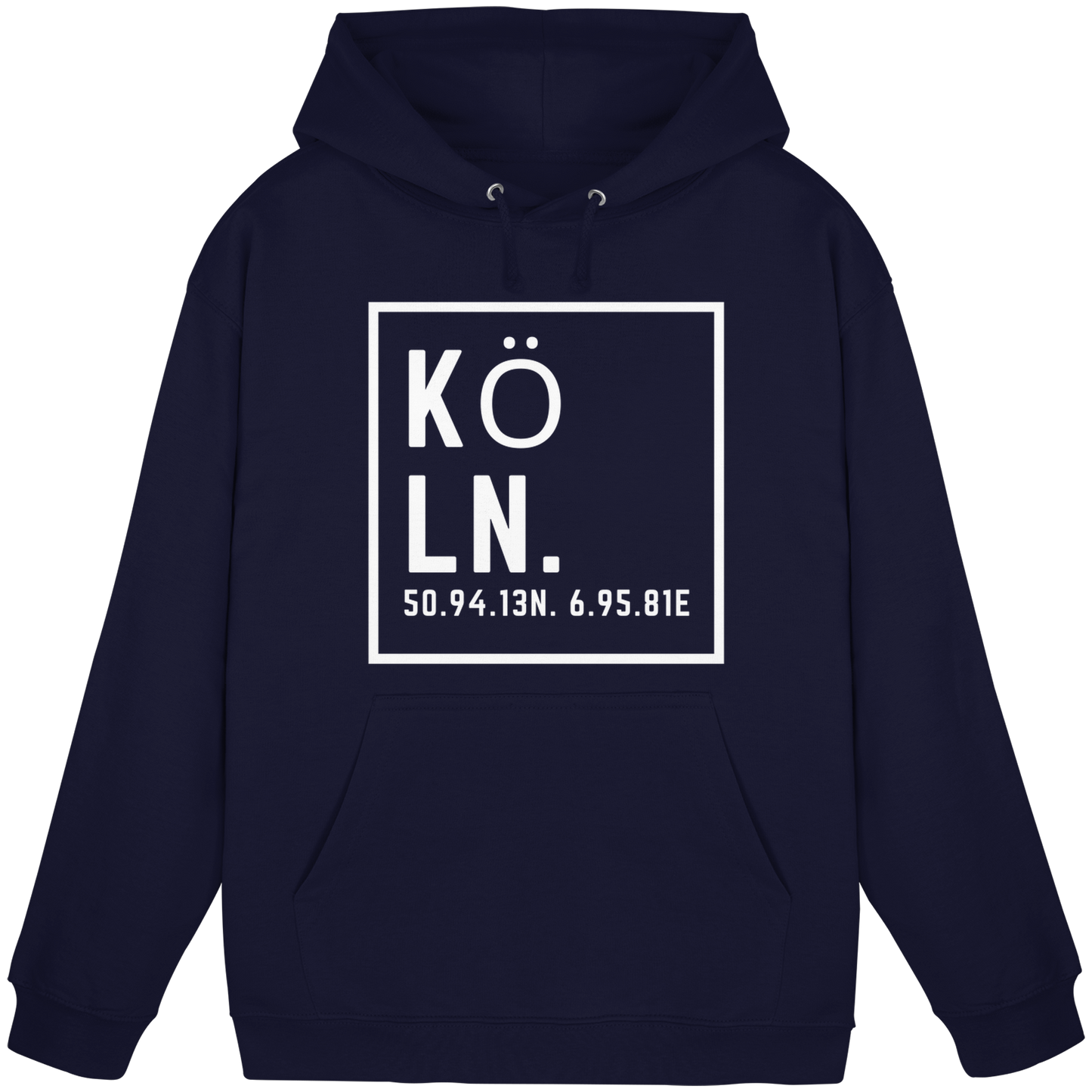Köln Koordinaten (großer Druck auf der Brust) - Basic Unisex Hoodie