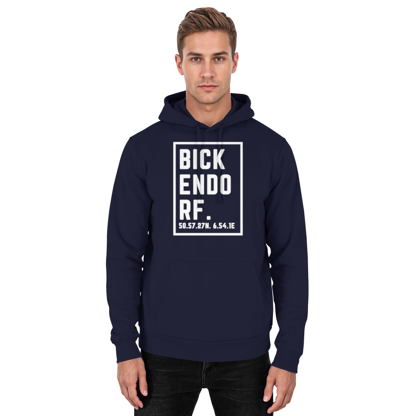 Bickendorf Koordinaten (großer Druck auf der Brust) - Basic Unisex Hoodie