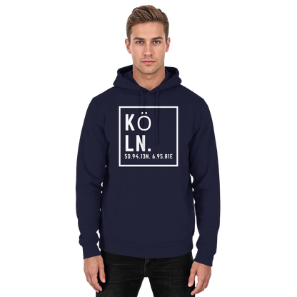 Köln Koordinaten (großer Druck auf der Brust) - Basic Unisex Hoodie