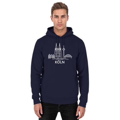 Köln Skyline (großer Druck auf der Brust) - Basic Unisex Hoodie