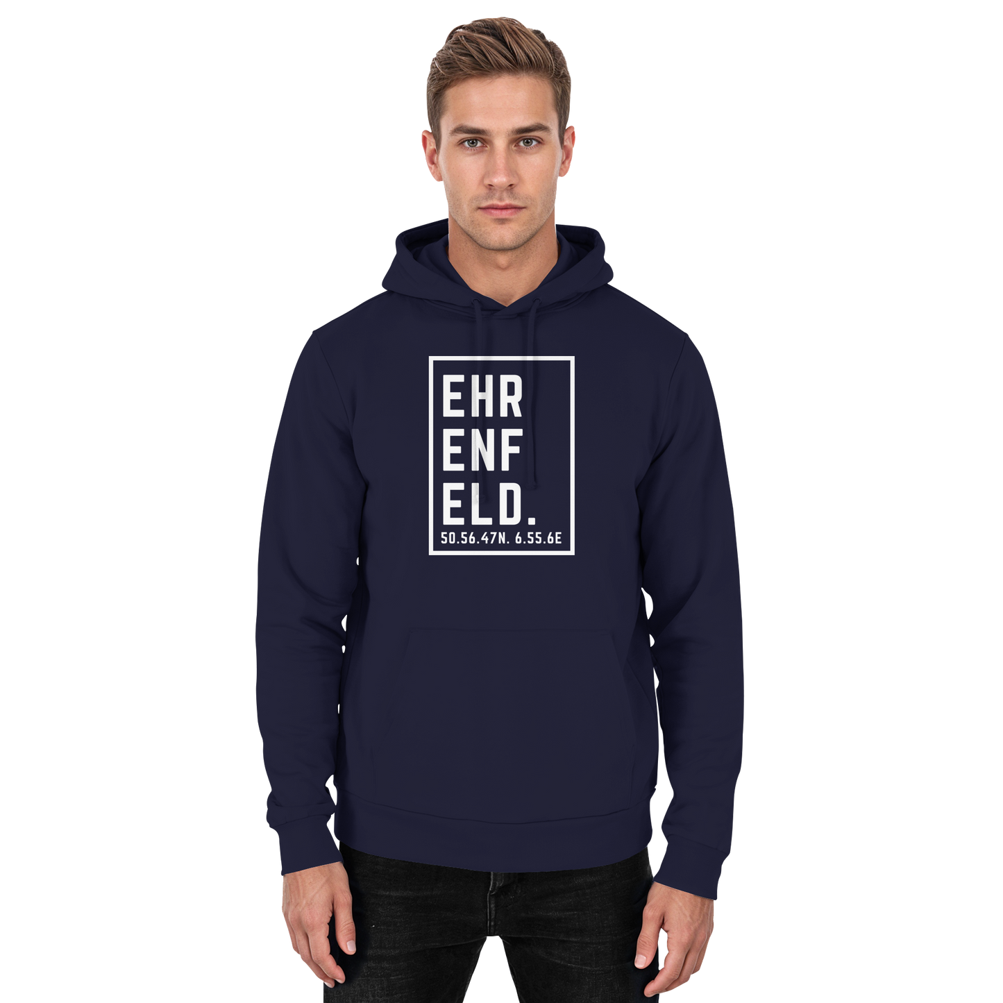 Ehrenfeld Koordinaten (großer Druck auf der Brust) - Basic Unisex Hoodie