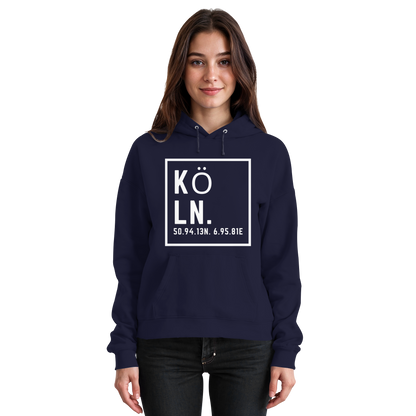Köln Koordinaten (großer Druck auf der Brust) - Basic Unisex Hoodie
