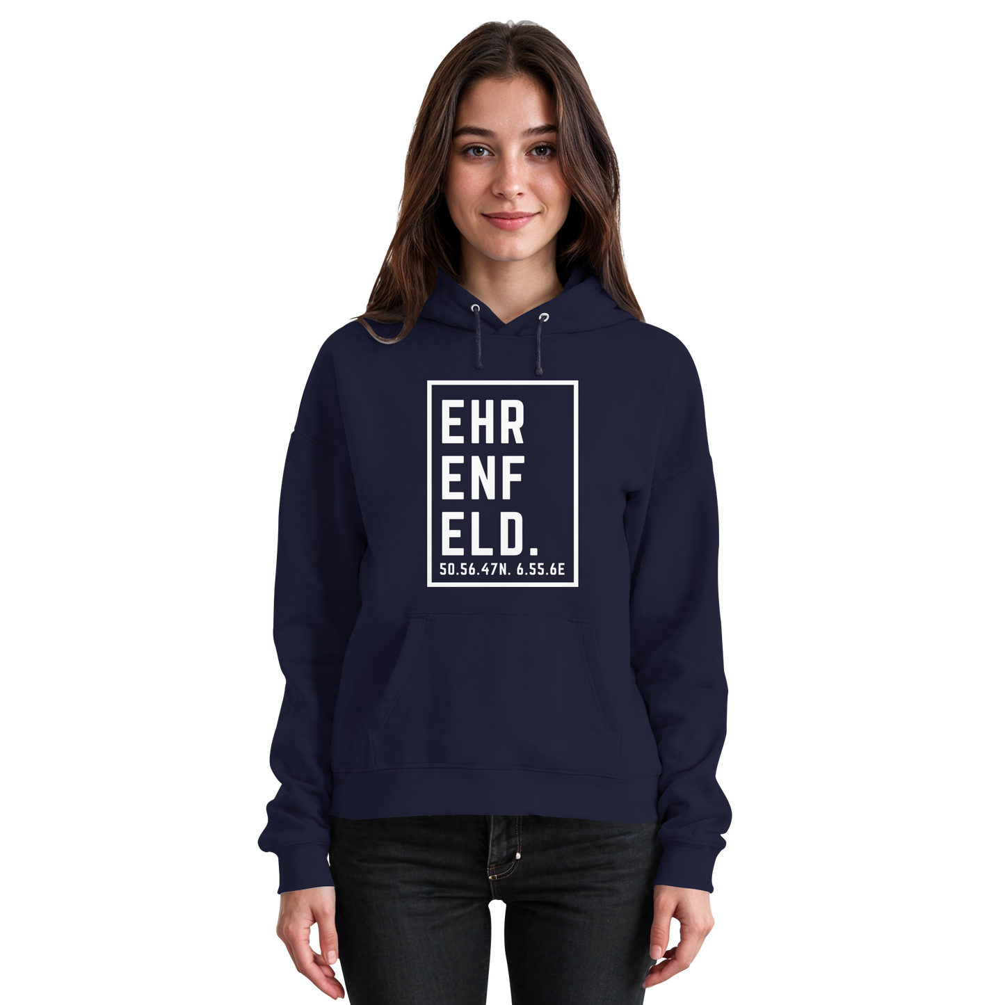 Ehrenfeld Koordinaten (großer Druck auf der Brust) - Basic Unisex Hoodie