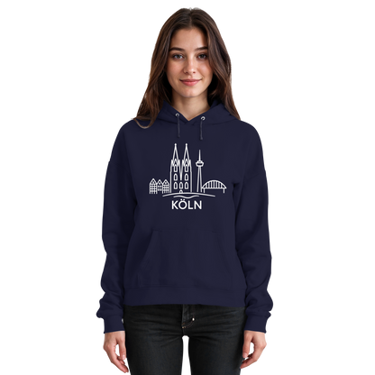 Köln Skyline (großer Druck auf der Brust) - Basic Unisex Hoodie