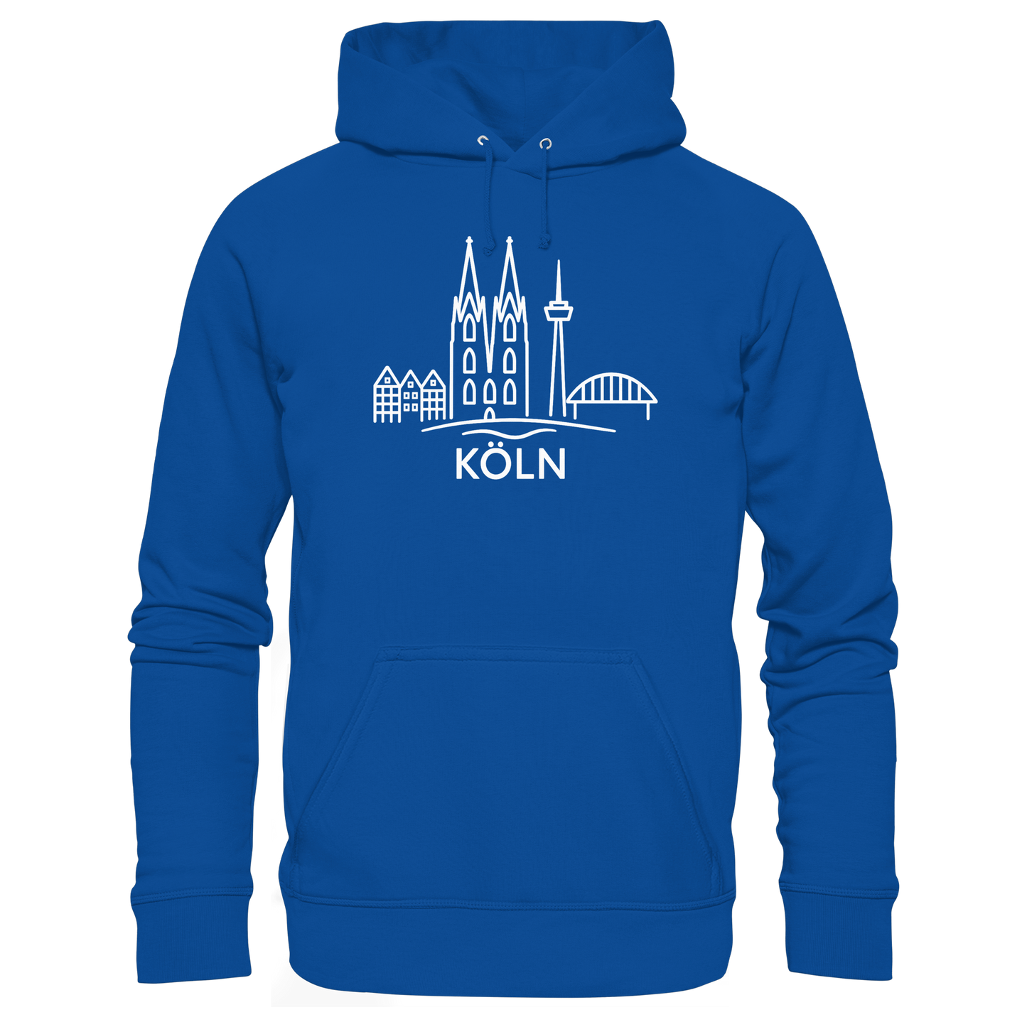 Köln Skyline (großer Druck auf der Brust) - Basic Unisex Hoodie