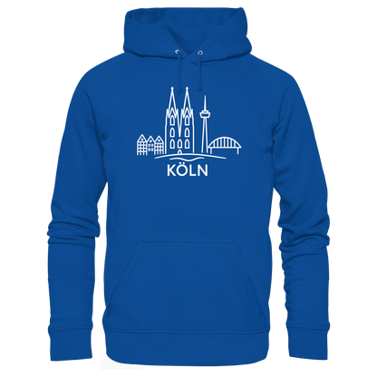 Köln Skyline (großer Druck auf der Brust) - Basic Unisex Hoodie