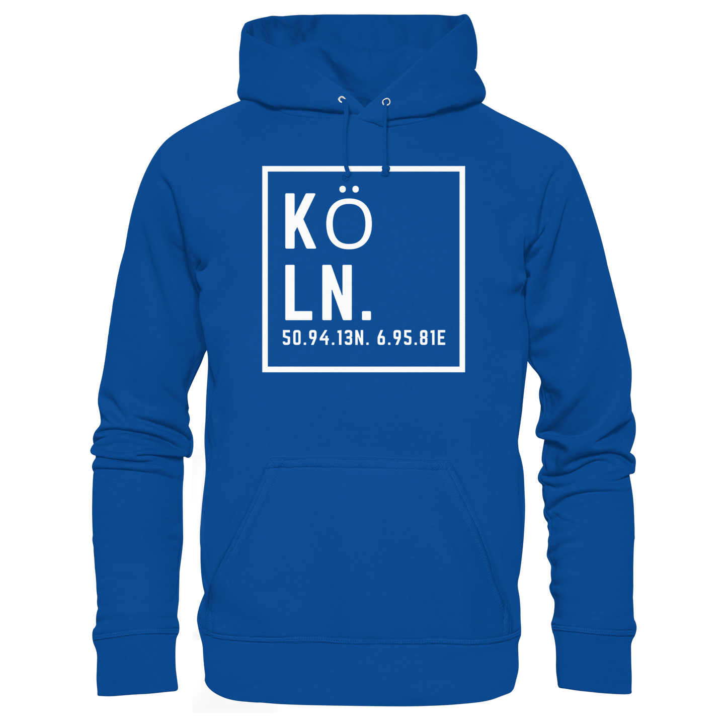 Köln Koordinaten (großer Druck auf der Brust) - Basic Unisex Hoodie