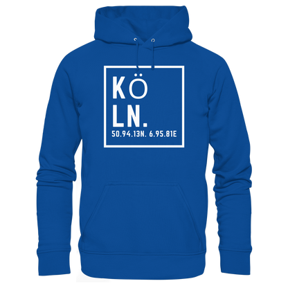 Köln Koordinaten (großer Druck auf der Brust) - Basic Unisex Hoodie