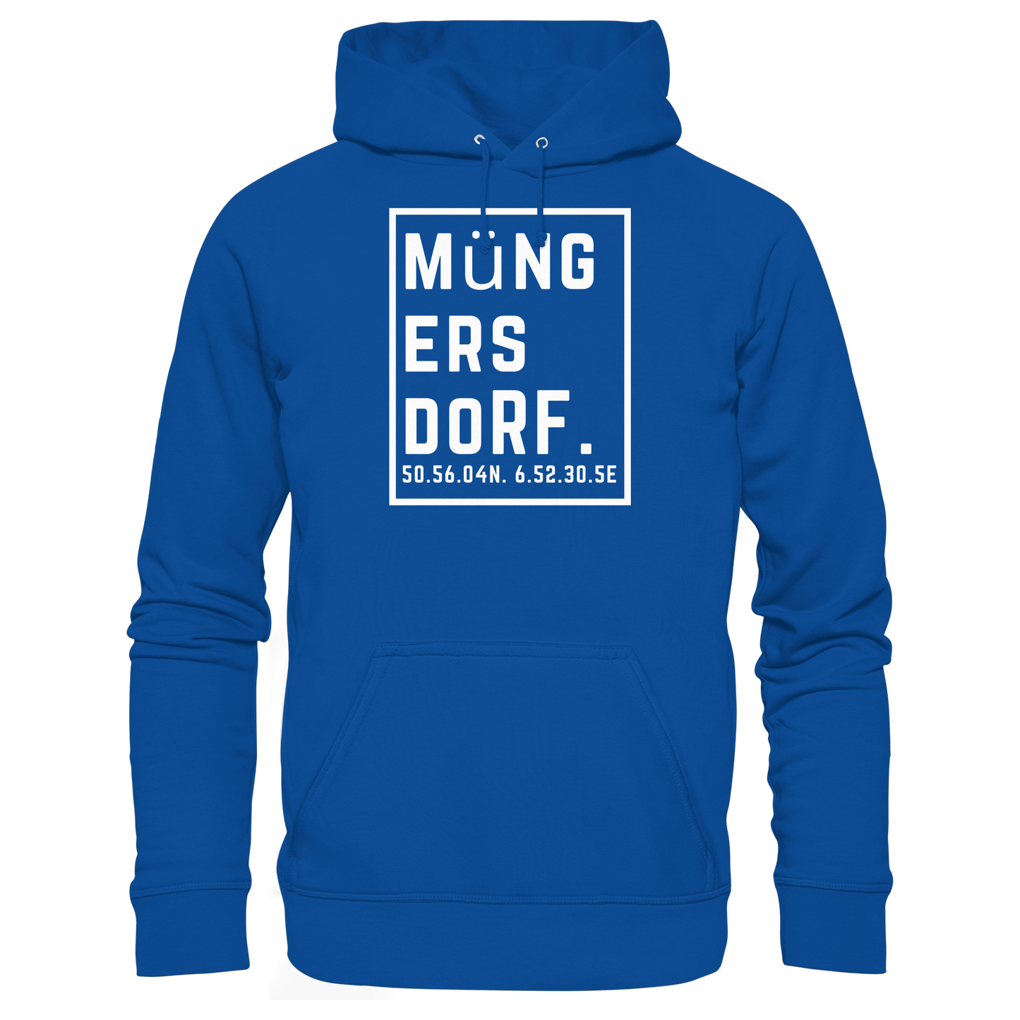 Müngersdorf Koordinaten (großer Druck auf der Brust) - Basic Unisex Hoodie