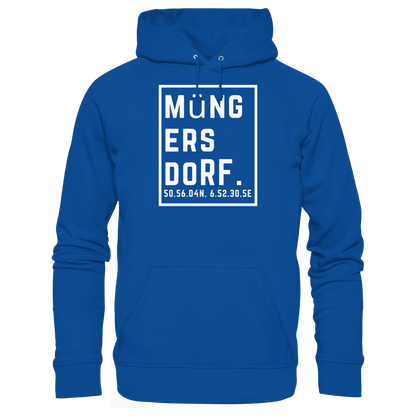Müngersdorf Koordinaten (großer Druck auf der Brust) - Basic Unisex Hoodie