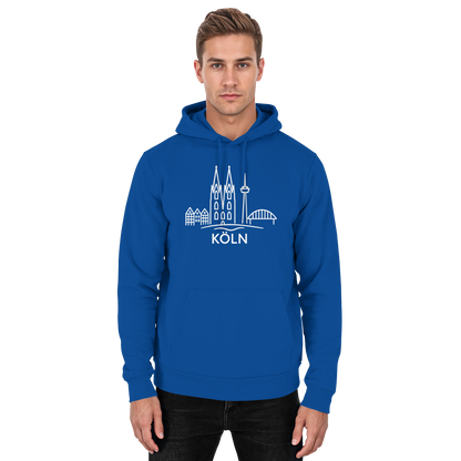 Köln Skyline (großer Druck auf der Brust) - Basic Unisex Hoodie