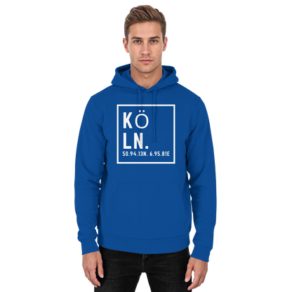 Köln Koordinaten (großer Druck auf der Brust) - Basic Unisex Hoodie