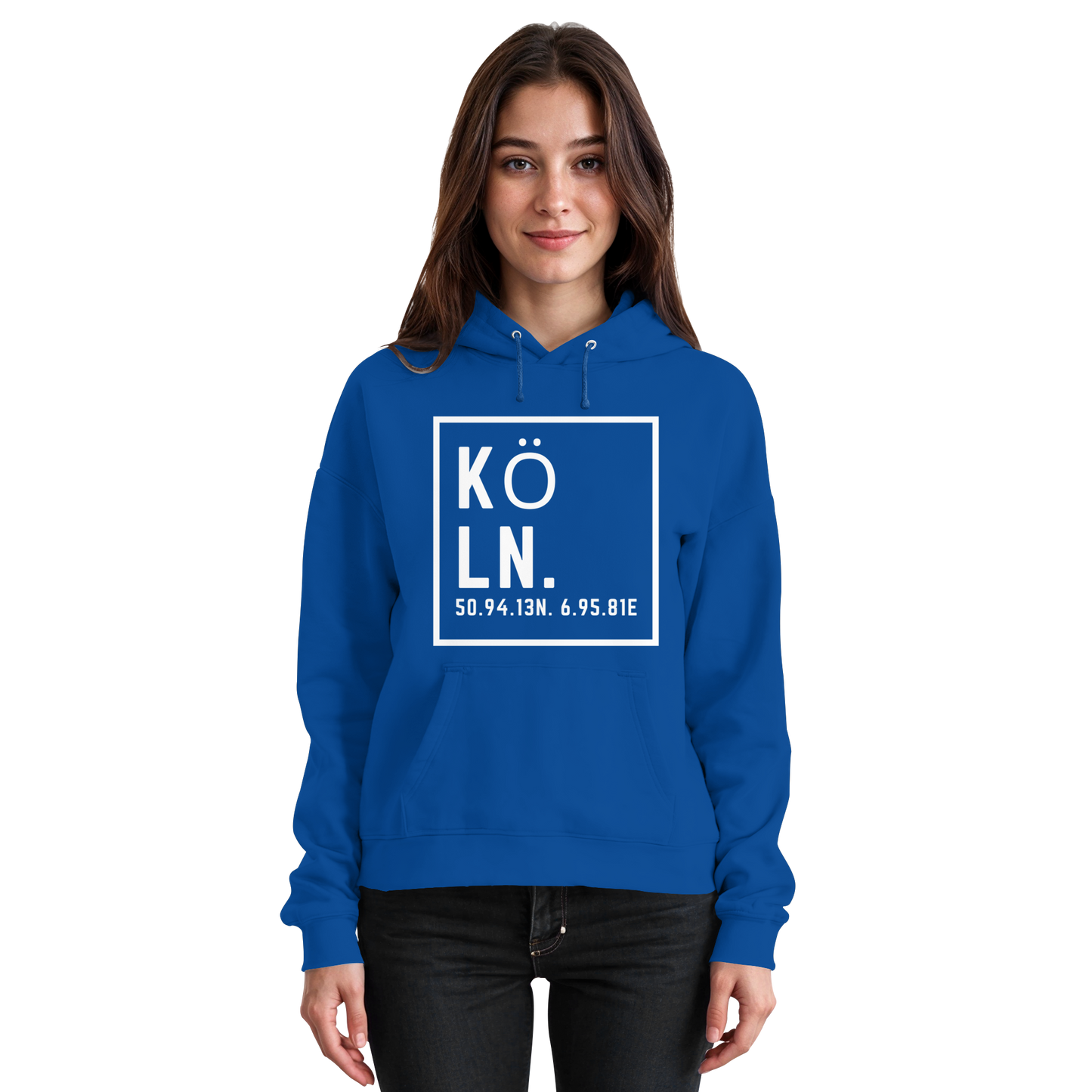 Köln Koordinaten (großer Druck auf der Brust) - Basic Unisex Hoodie