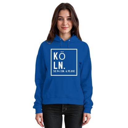 Köln Koordinaten (großer Druck auf der Brust) - Basic Unisex Hoodie