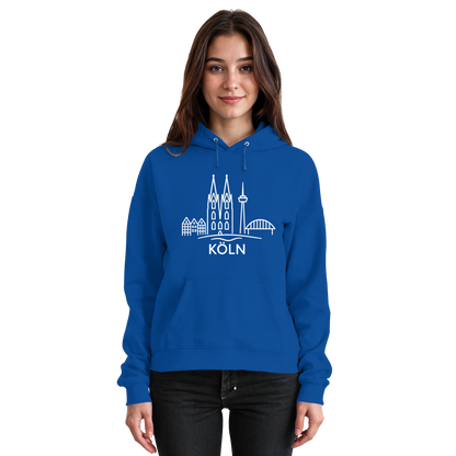 Köln Skyline (großer Druck auf der Brust) - Basic Unisex Hoodie