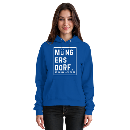 Müngersdorf Koordinaten (großer Druck auf der Brust) - Basic Unisex Hoodie