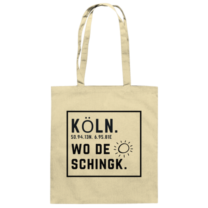 Wo de Sonn schingk - Köln Druck   - Baumwolltasche