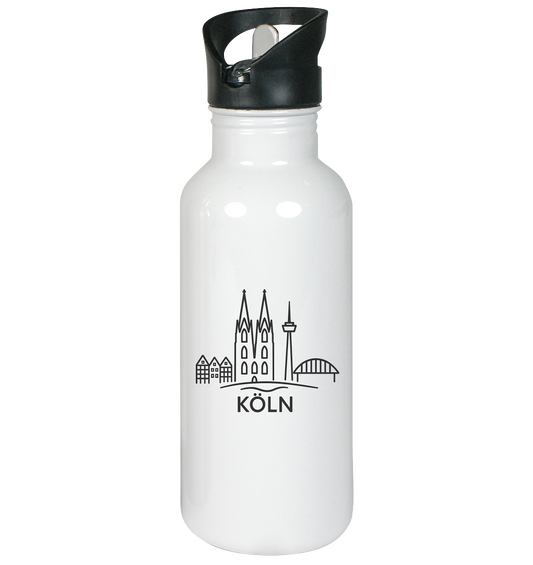 Köln Skyline (Druck) - Edelstahl-Trinkflasche