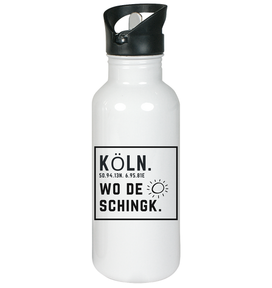 Wo de Sonn schingk - Köln Druck - Accessoires - Edelstahl-Trinkflasche