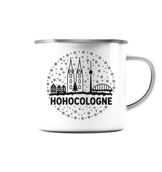 HOHOCologne Druck - Emaille Tasse (Silber)