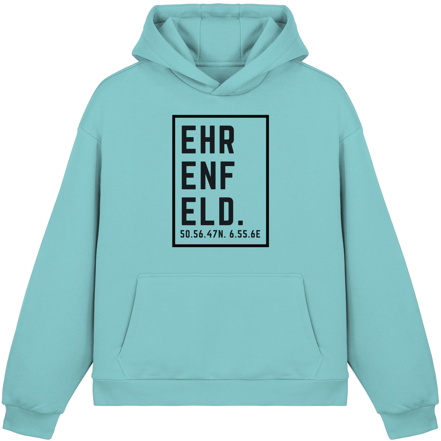 Ehrenfeld Koordinaten (großer Druck auf der Brust) - Fluffy Boxcut Hoodie