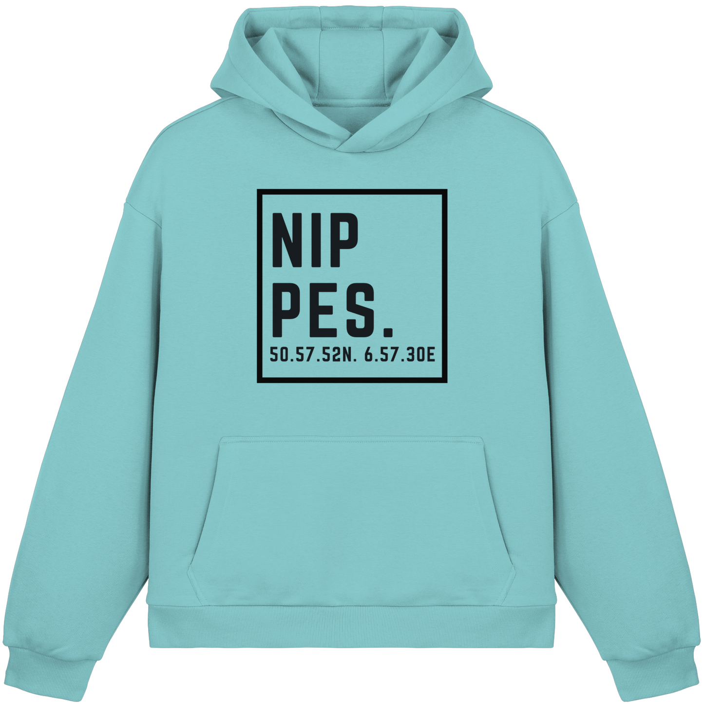 Nippes Koordinaten (großer Druck auf der Brust) - Fluffy Boxcut Hoodie