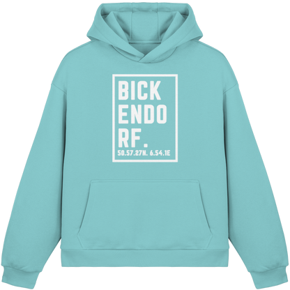 Bickendorf Koordinaten (großer Druck auf der Brust) - Fluffy Boxcut Hoodie