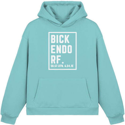 Bickendorf Koordinaten (großer Druck auf der Brust) - Fluffy Boxcut Hoodie