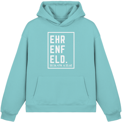 Ehrenfeld Koordinaten (großer Druck auf der Brust) - Fluffy Boxcut Hoodie