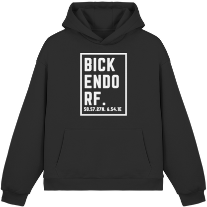 Bickendorf Koordinaten (großer Druck auf der Brust) - Fluffy Boxcut Hoodie