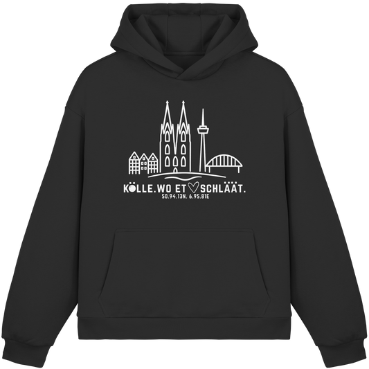 Skyline Hätz Druck  - Fluffy Boxcut Hoodie