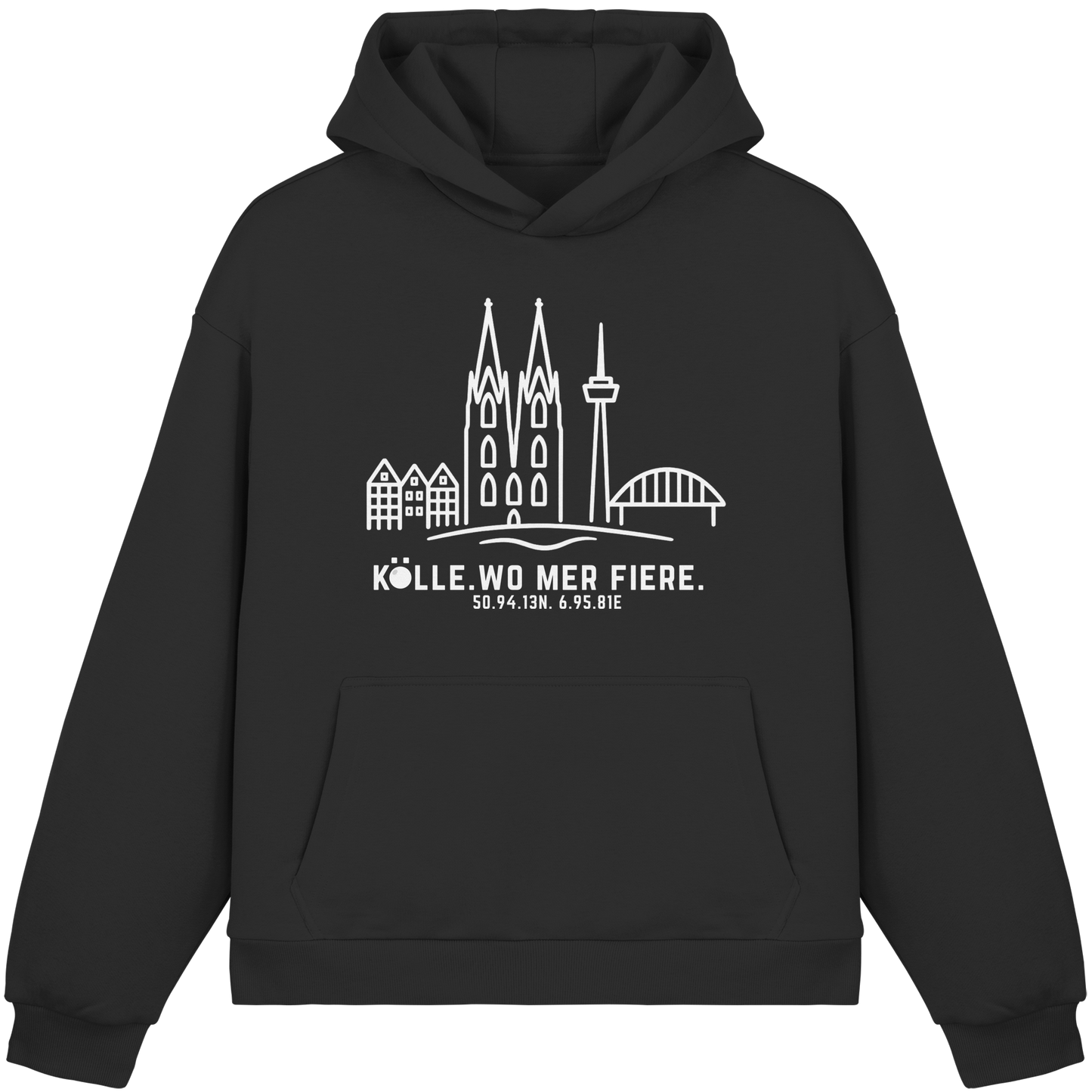 Skyline Fiere Druck - Fluffy Boxcut Hoodie