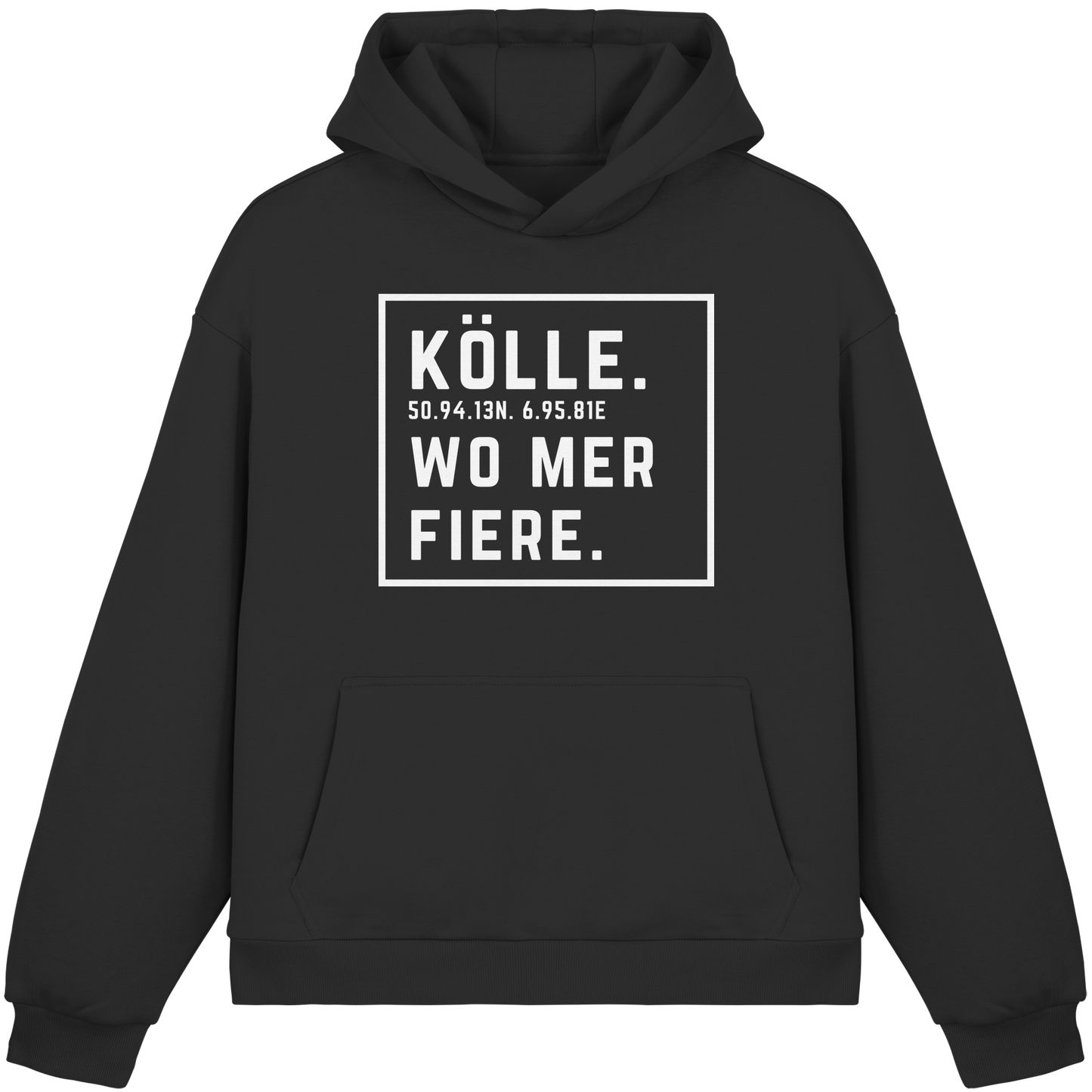Kölle Fiere Druck  - Fluffy Boxcut Hoodie