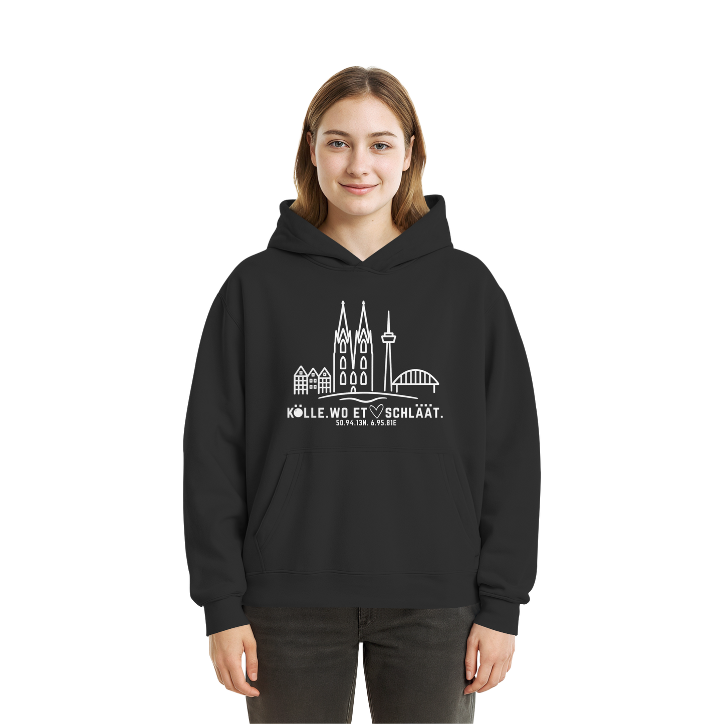 Skyline Hätz Druck  - Fluffy Boxcut Hoodie