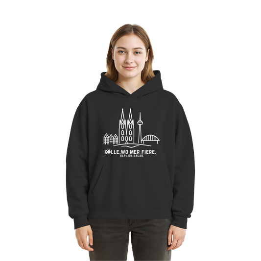 Skyline Fiere Druck - Fluffy Boxcut Hoodie
