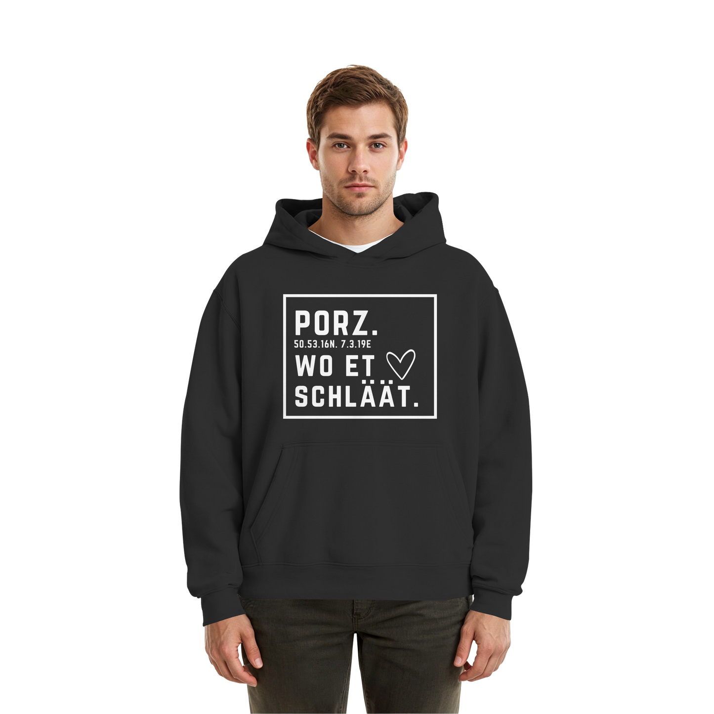 Porz Hätz Druck - Fluffy Boxcut Hoodie
