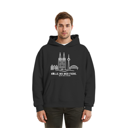 Skyline Fiere Druck - Fluffy Boxcut Hoodie