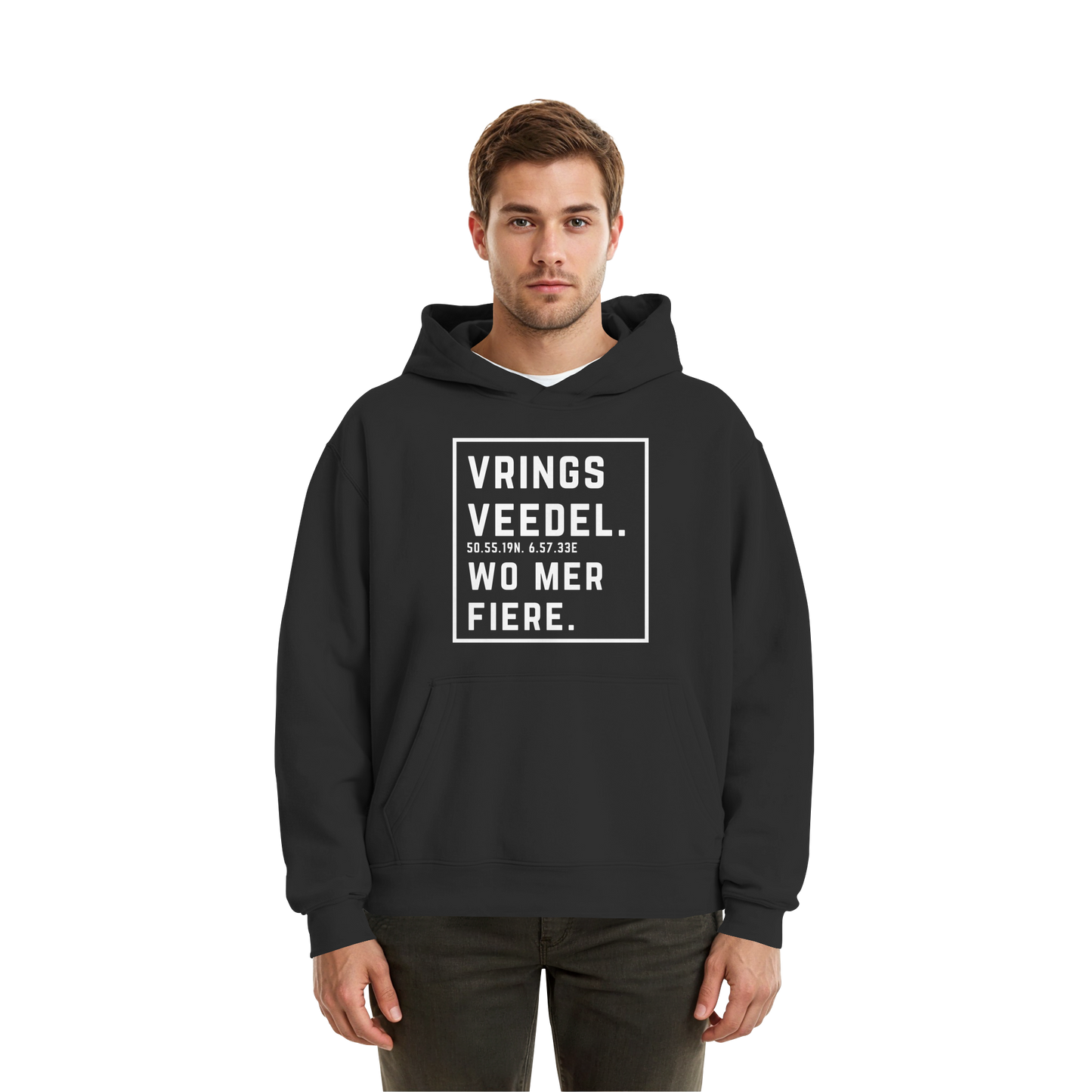 Vringsveedel Fiere Druck - Fluffy Boxcut Hoodie