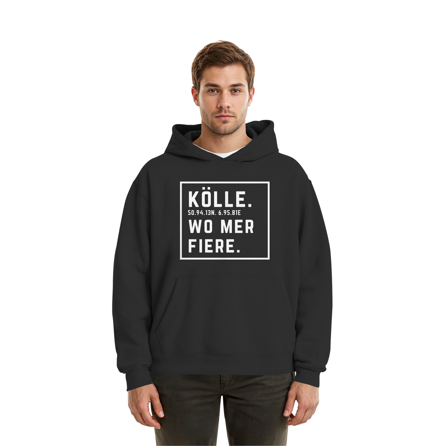 Kölle Fiere Druck  - Fluffy Boxcut Hoodie
