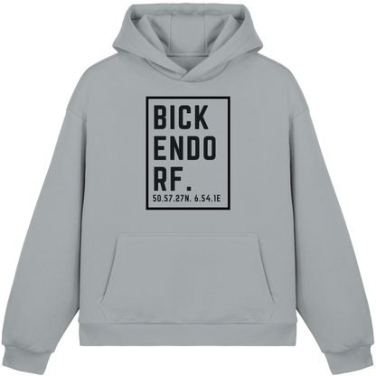 Bickendorf Koordinaten (großer Druck auf der Brust) - Fluffy Boxcut Hoodie