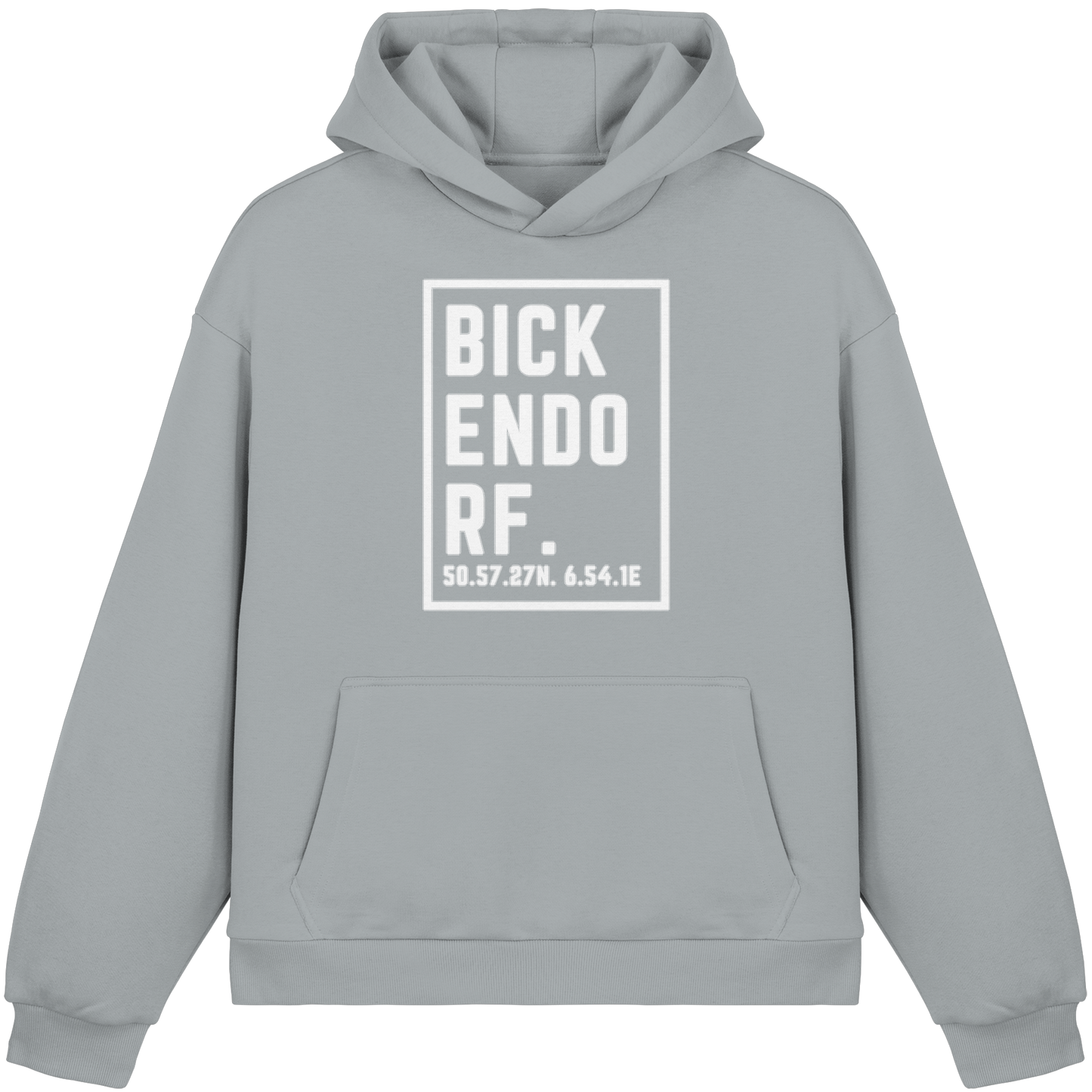 Bickendorf Koordinaten (großer Druck auf der Brust) - Fluffy Boxcut Hoodie