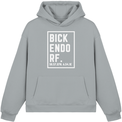 Bickendorf Koordinaten (großer Druck auf der Brust) - Fluffy Boxcut Hoodie