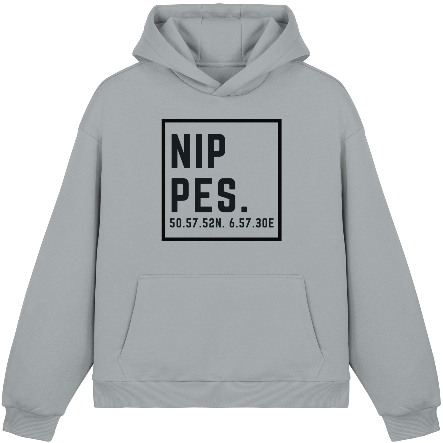 Nippes Koordinaten (großer Druck auf der Brust) - Fluffy Boxcut Hoodie