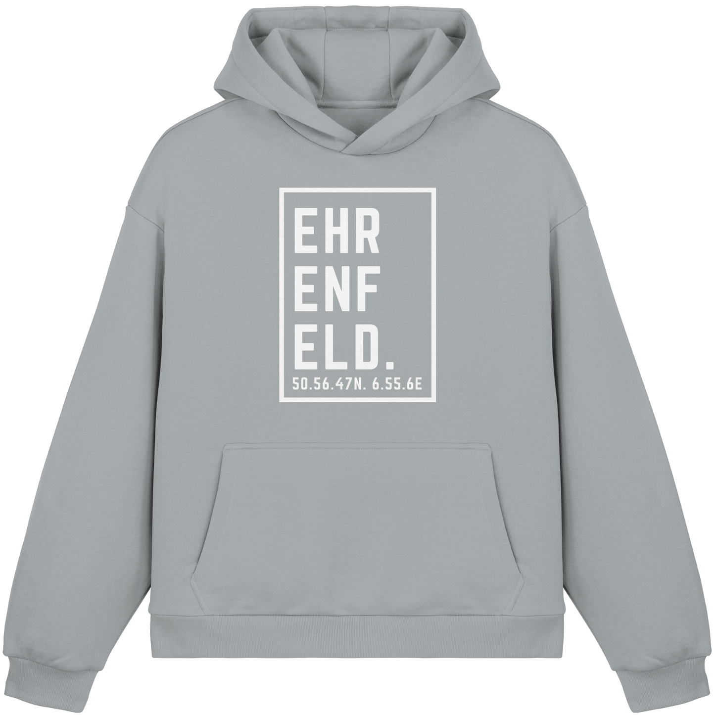 Ehrenfeld Koordinaten (großer Druck auf der Brust) - Fluffy Boxcut Hoodie