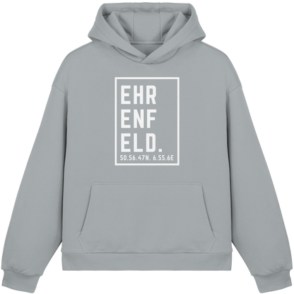 Ehrenfeld Koordinaten (großer Druck auf der Brust) - Fluffy Boxcut Hoodie