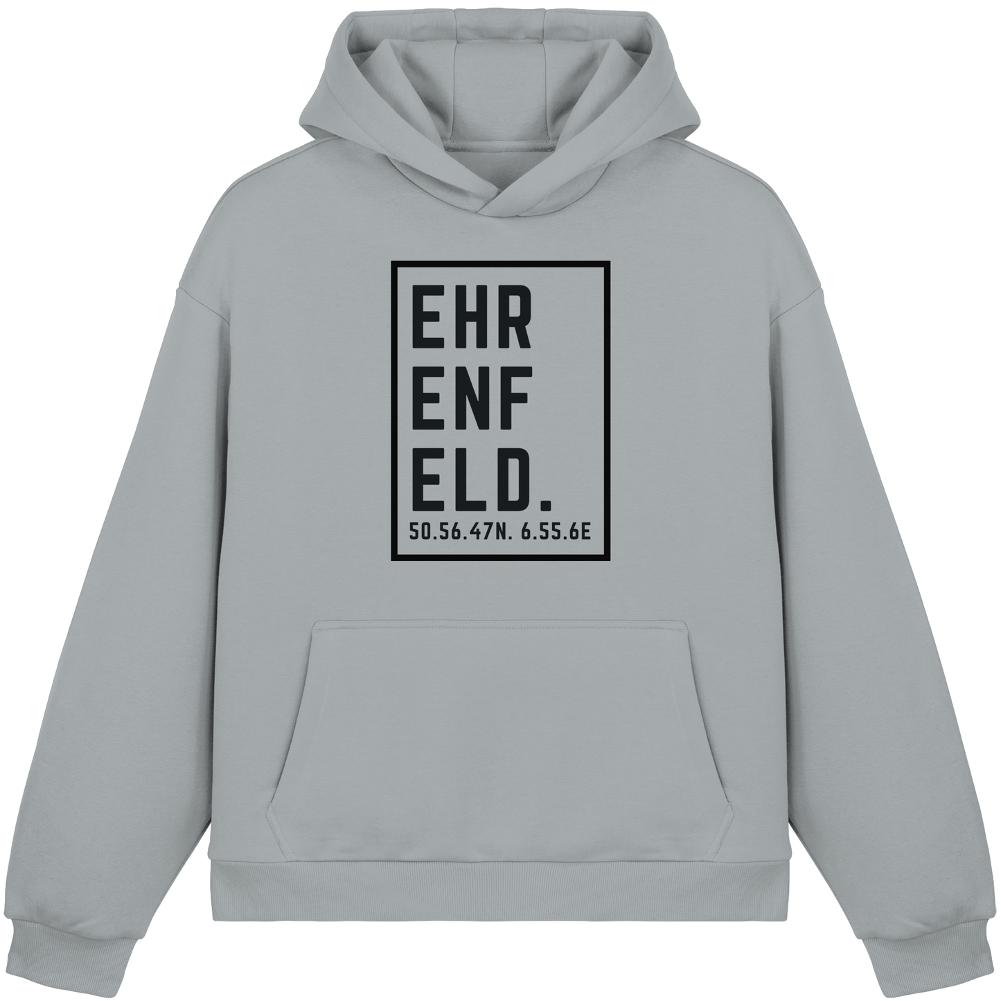 Ehrenfeld Koordinaten (großer Druck auf der Brust) - Fluffy Boxcut Hoodie