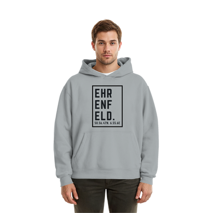 Ehrenfeld Koordinaten (großer Druck auf der Brust) - Fluffy Boxcut Hoodie