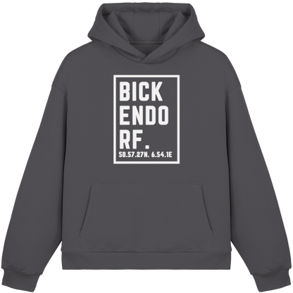 Bickendorf Koordinaten (großer Druck auf der Brust) - Fluffy Boxcut Hoodie